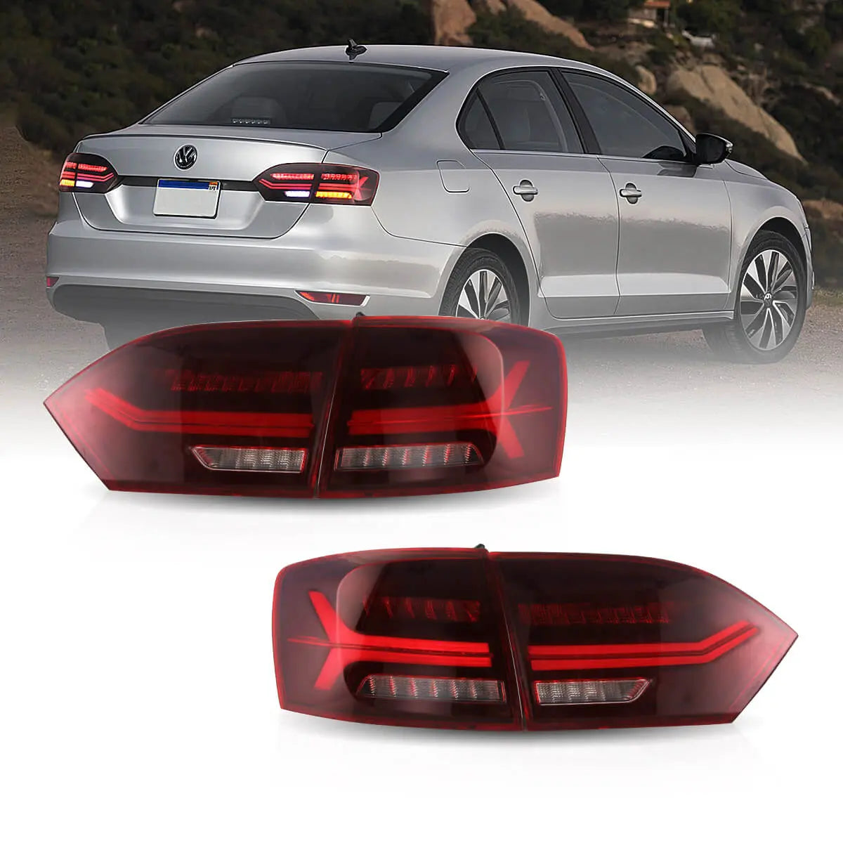 LED Tail Light Assembly With Full LED Sequential Turn Signal For 2011-2014 Volkswagen Jetta/Sagitar 6th Gen (A6)