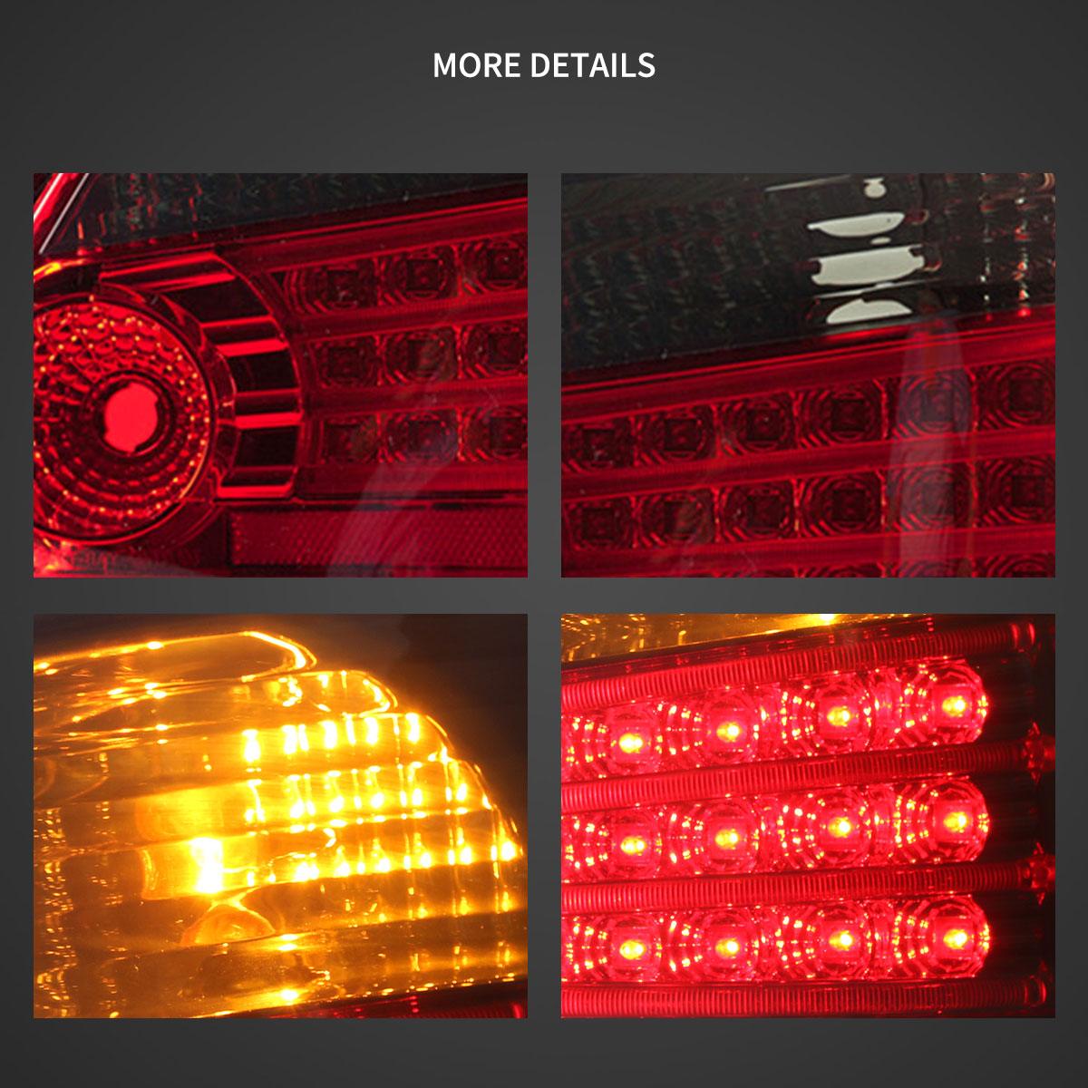 LED Tail Lights Assembly With Amber Turn Signal For 2005-2013 Toyota Vios/Yaris 2th Gen (Ncp93) Sedan