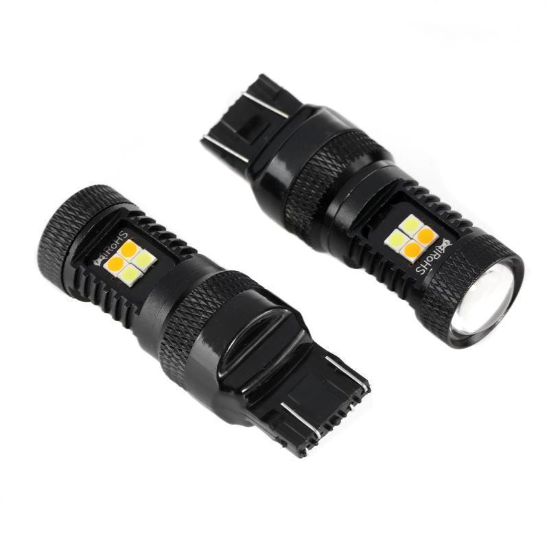 (2pcs/set) White&Amber Switchback Bake/Reverse/Tail Light LED Bulbs with Canbus-Decode