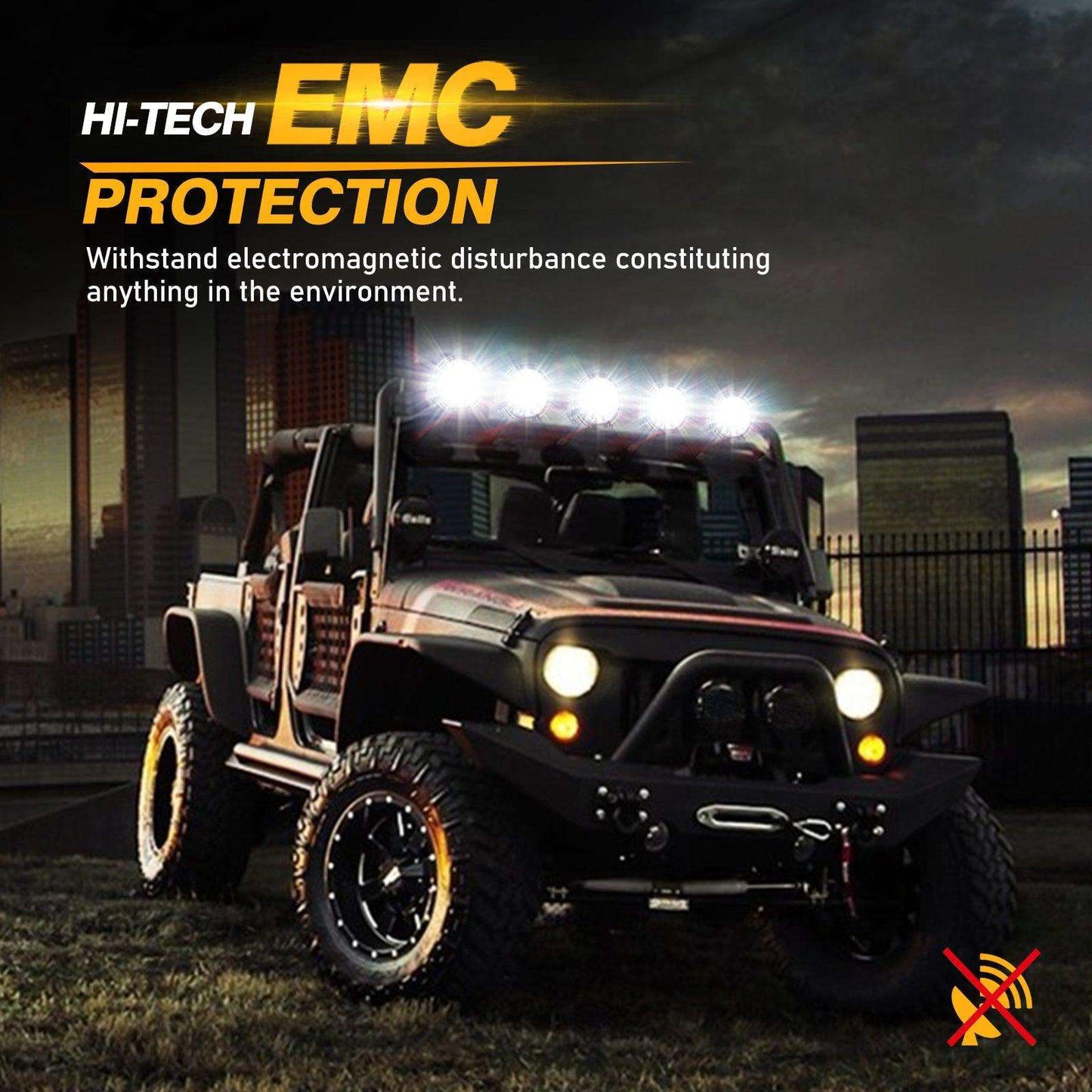 (2pcs/set) 7 Inch 230W 33332LM 360-PRO Series Custom Lens Offroad LED Driving Lights+Amber/Black Covers(Optional) for JEEP WRANGLER JL JK TJ