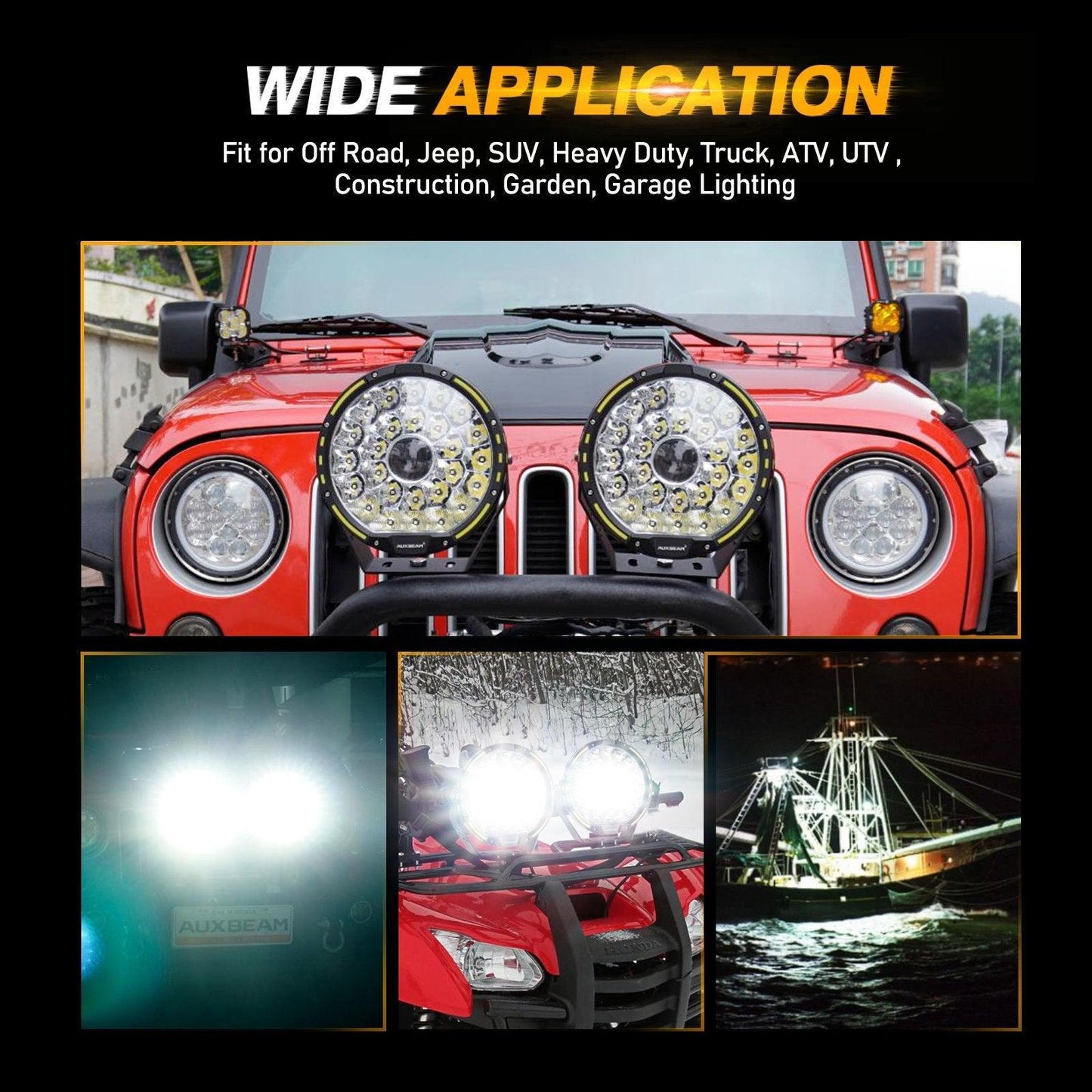 Serie 360-PRO | Luces de conducción LED campo a través de 9 pulgadas 270W 37776LM