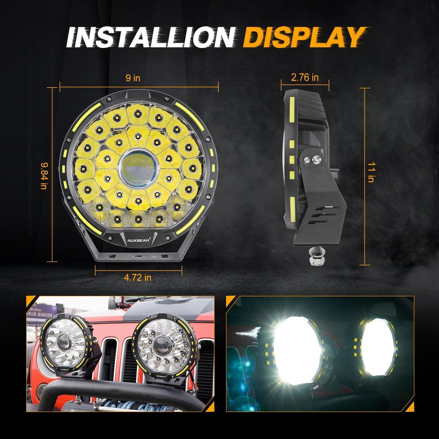 Serie 360-PRO | Luces de conducción LED campo a través de 9 pulgadas 270W 37776LM