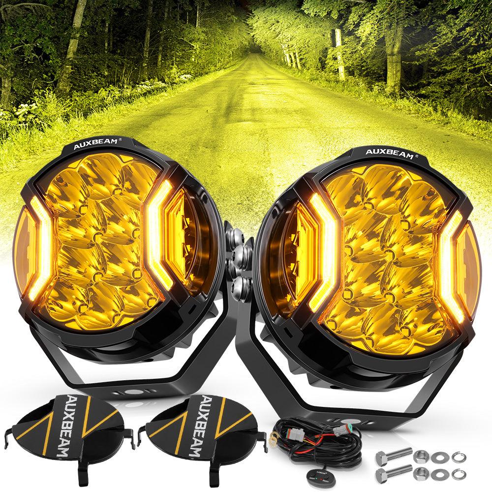 Serie V-ULTRA | Luces de cápsula ámbar con tirador lateral LED de 5 pulgadas y 172 W con DRL ámbar
