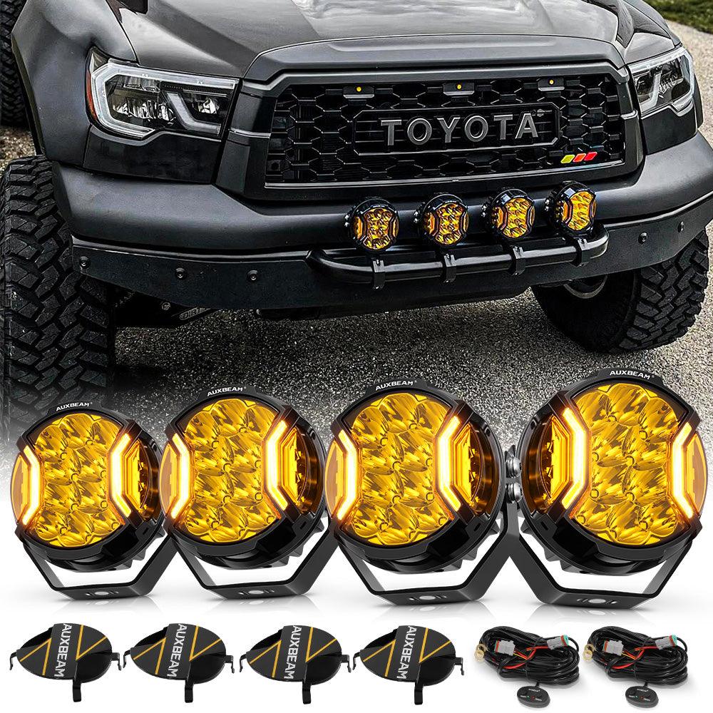 V-ULTRA Series | 5 Inch 172W LED Side Shooter Amber/White Pod Lights with Amber DRL