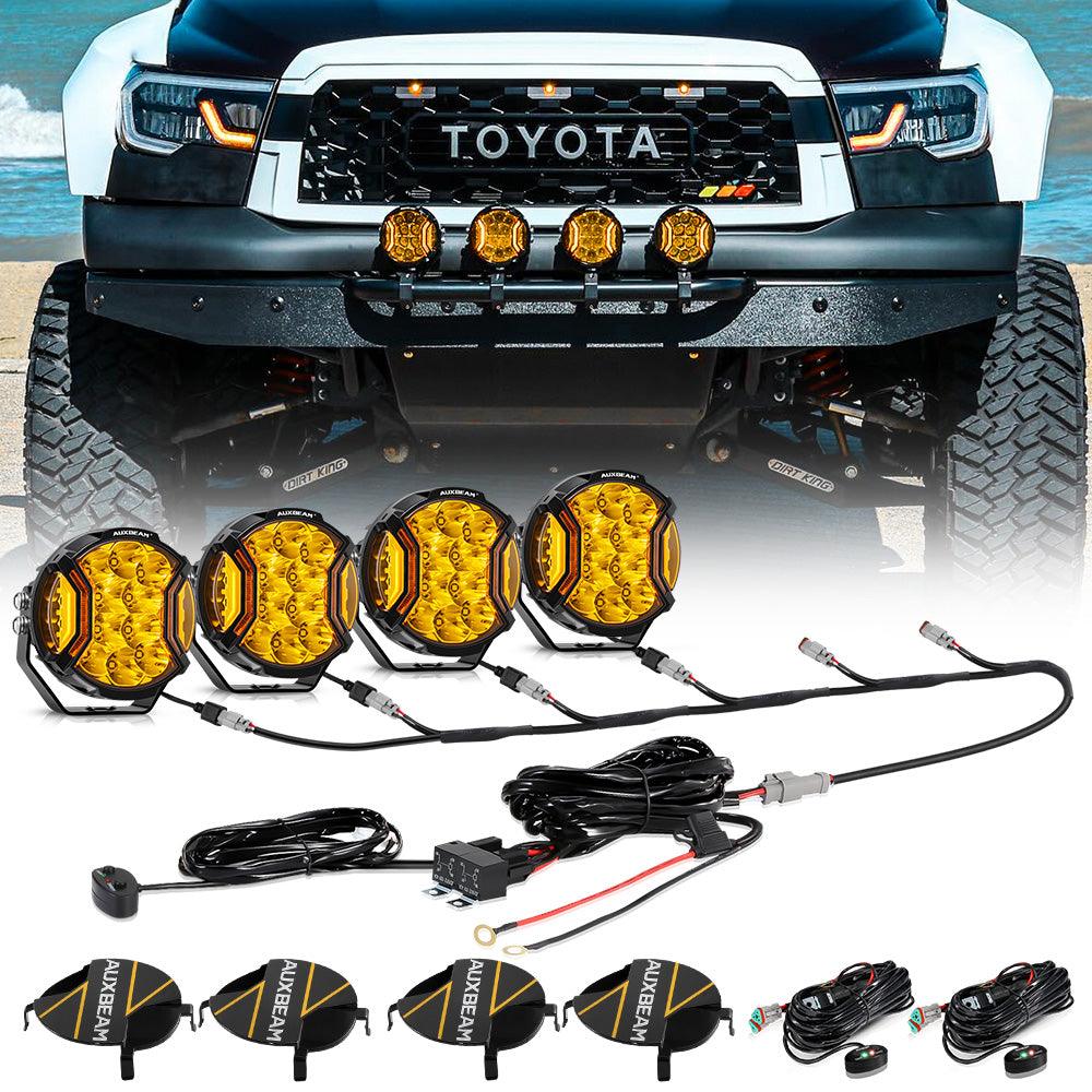 V-ULTRA Series | 5 Inch 172W LED Side Shooter Amber/White Pod Lights with Amber DRL