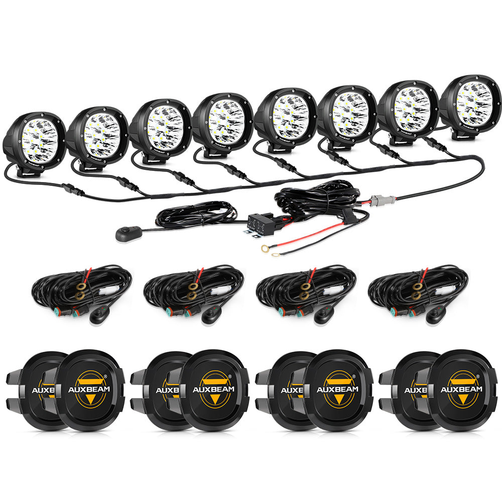 Serie P4 | Luces de conducción LED redondas de 4 pulgadas y 90 W, luces de vaina blancas
