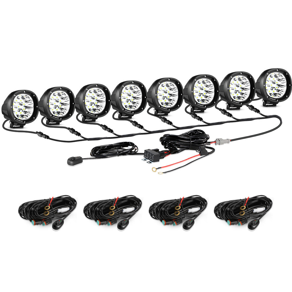 Serie P4 | Luces de conducción LED redondas de 4 pulgadas y 90 W, luces de vaina blancas