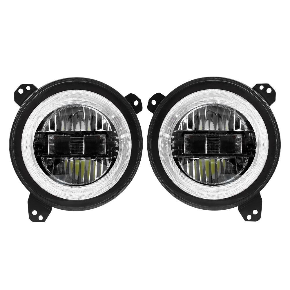 9 Inch LED Headlights with DRL Halo Ring for Jeeps Wrangler JL 2018-2024(DOT Approved)