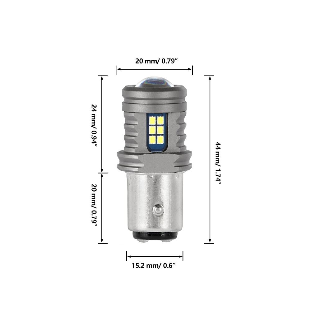 (2pcs/set) 1157/BAY15D Y2 Series 3-Sides Cool White LED Brake/Turn Single/Back-up/Side Maker/DRL