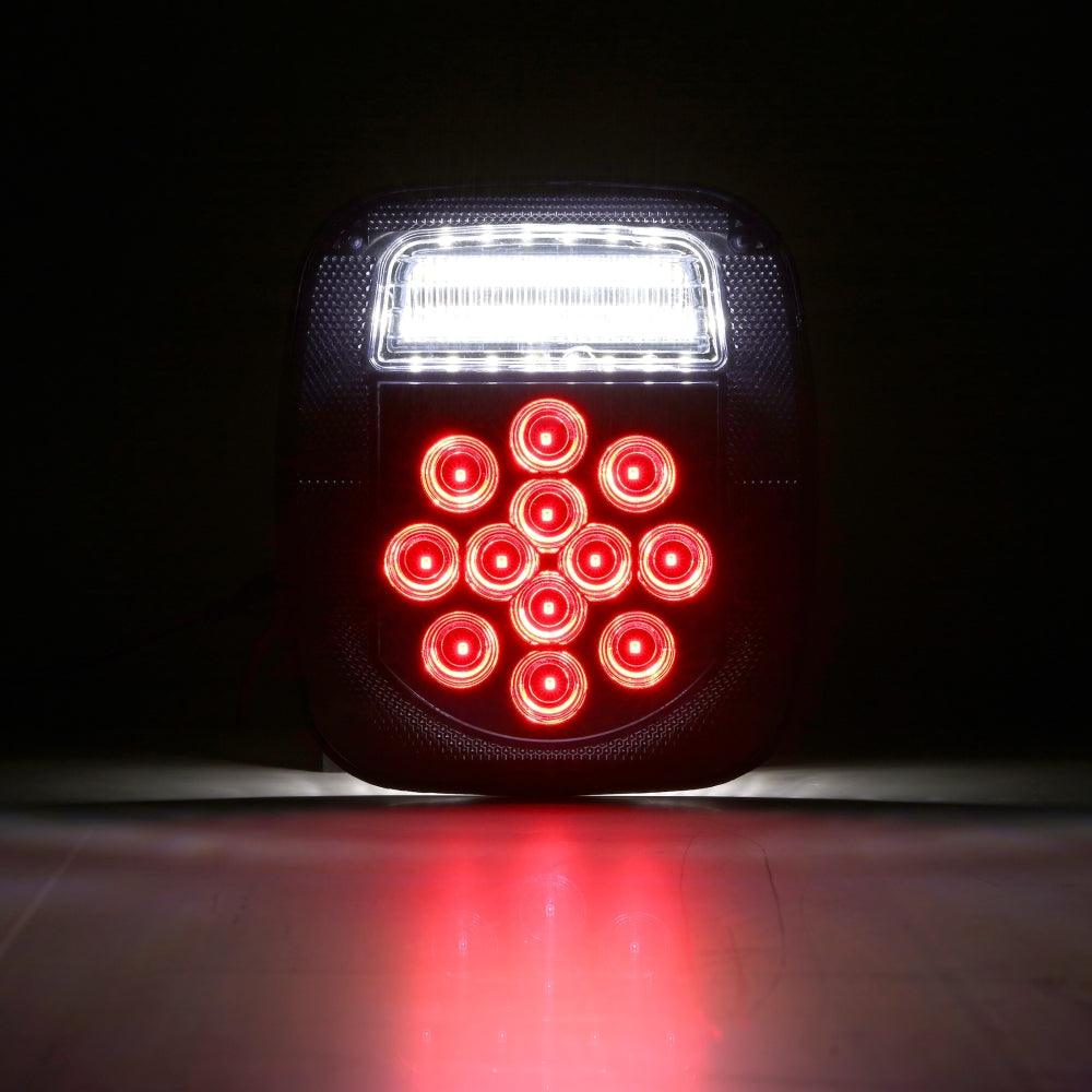 (2pcs/set) Universal Tail Lights 39LEDs Smoked Black for Wrangler YJ TJ CJ Truck Trailer Van Boat