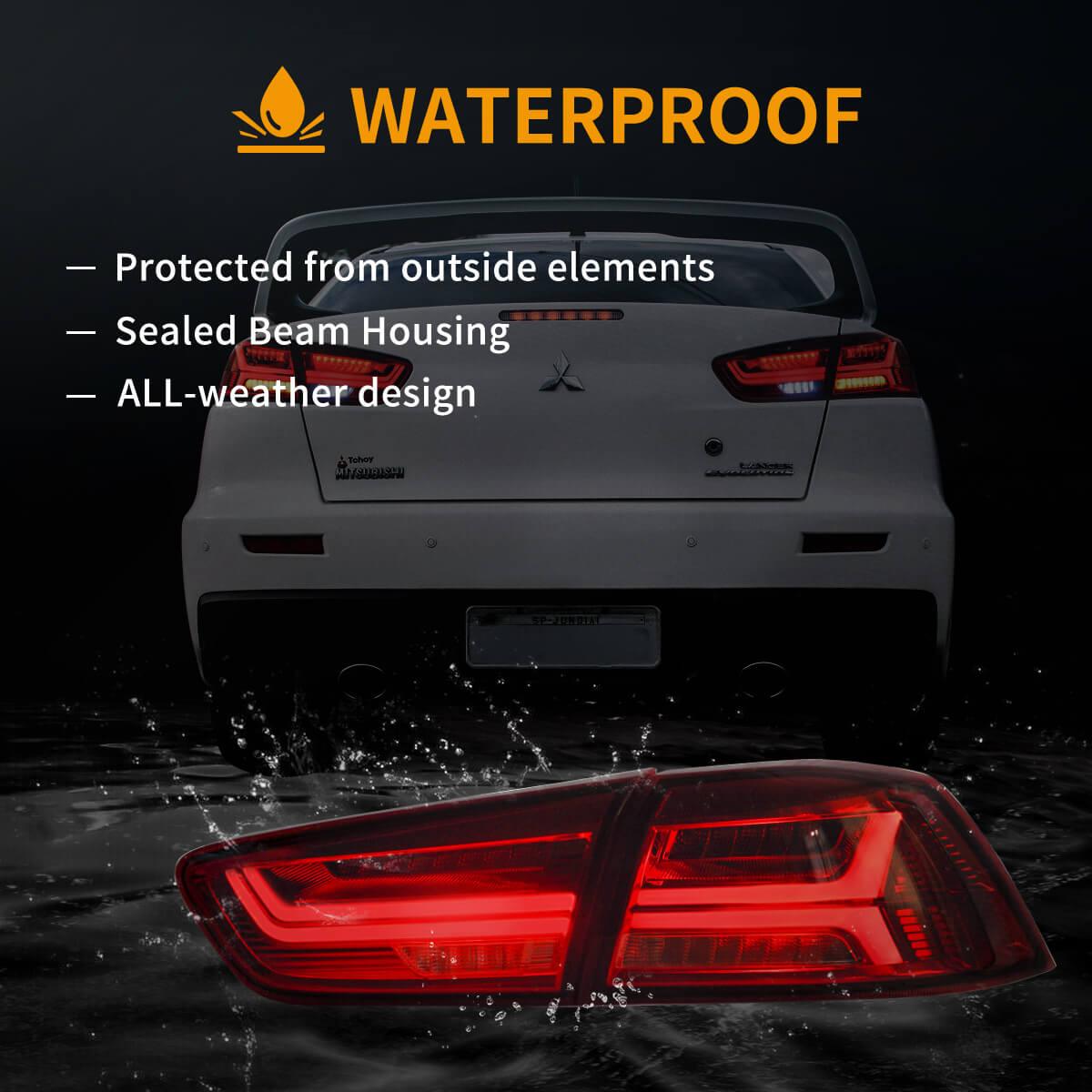 LED Tail Light Assembly With Sequential Turn Signal For 2008-2017 Mitsubishi Lancer & EVO X