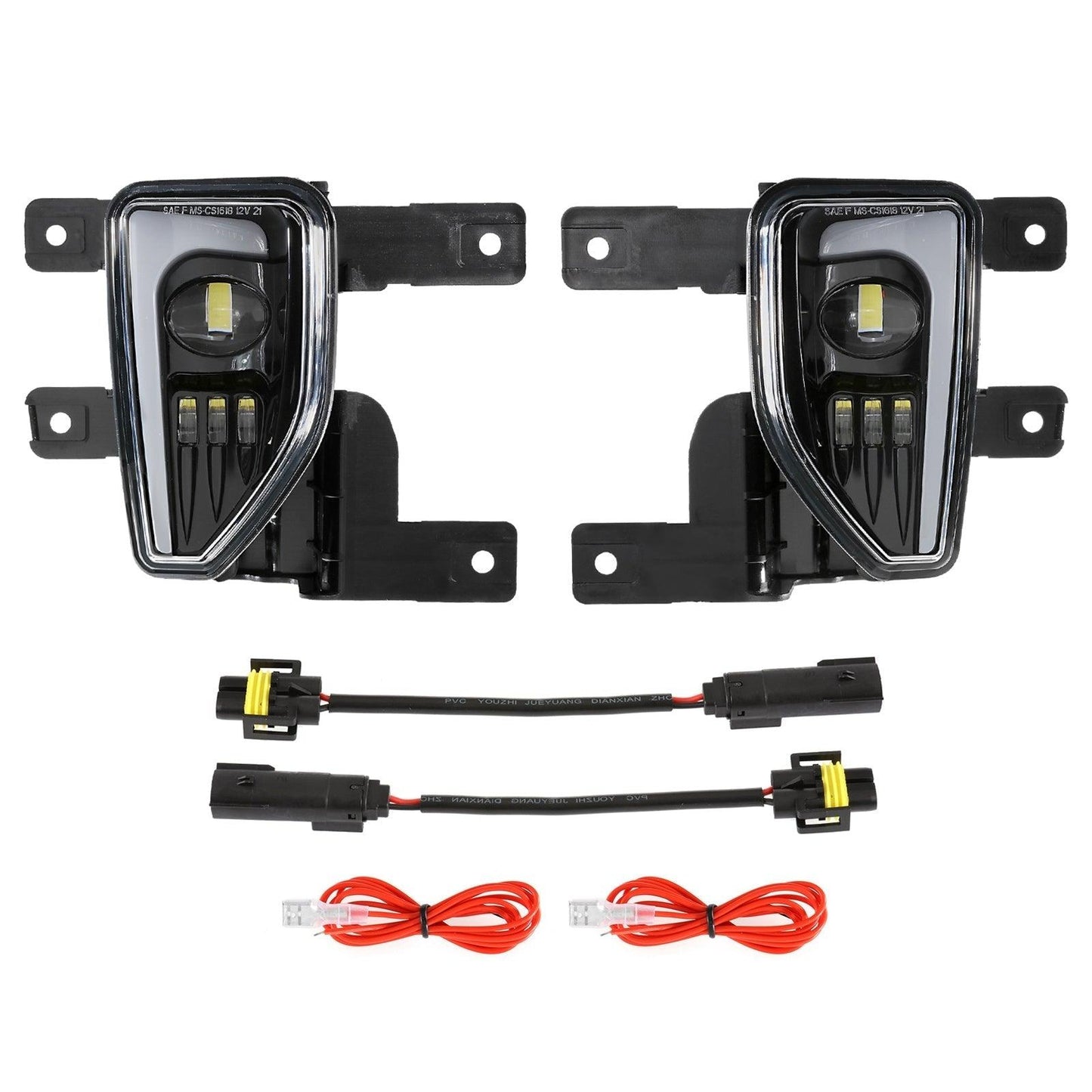 (2pcs/set) 45W Feux Anti Brouillard LED DOT pour 2016-2018 Chevy Silverado 1500 Noir/Chrome
