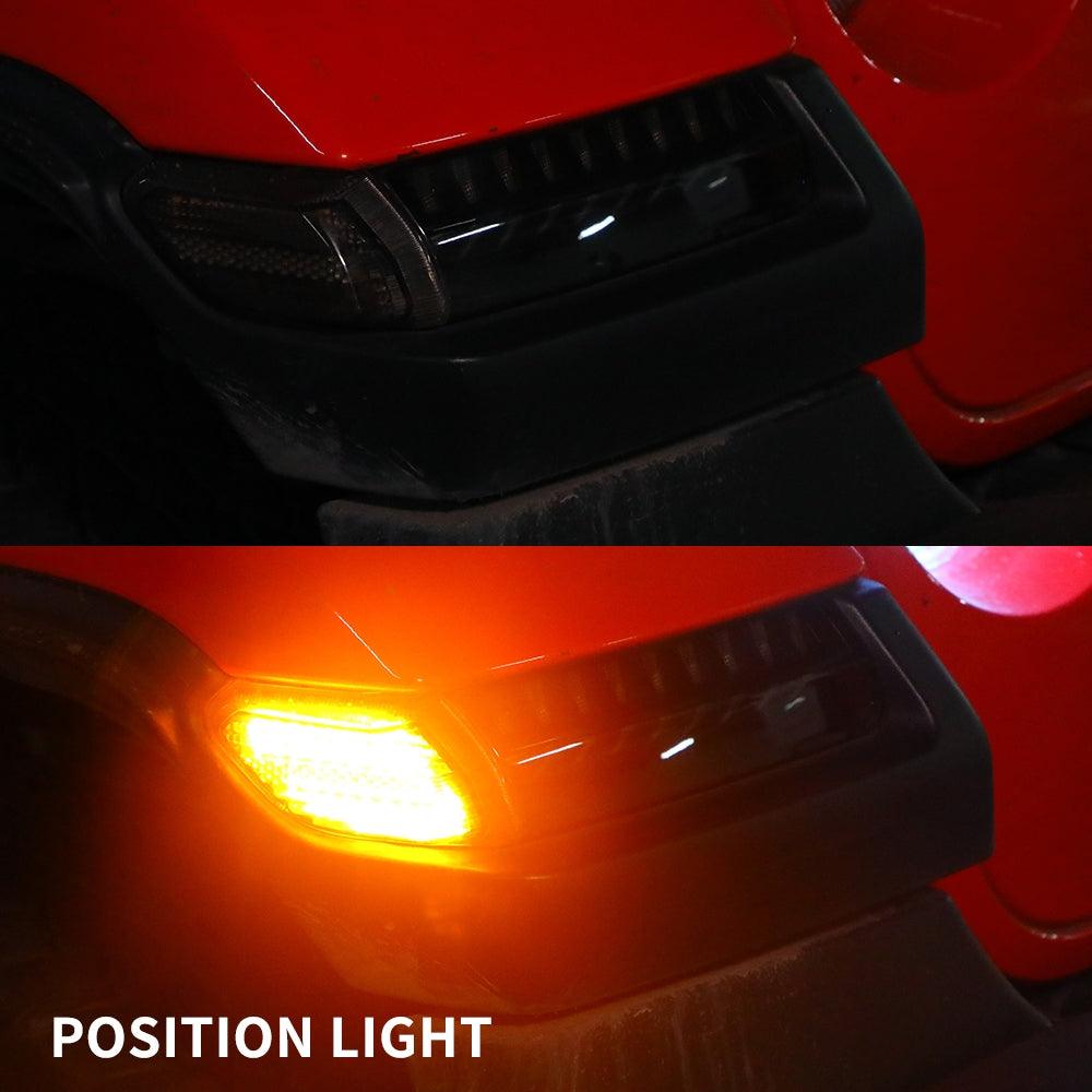 Smoke LED Turn Signal Lights with DRL & Side Marker Lights For Jeep Wrangler JL Sahara, Rubicon, High Altitude Models 2018-2023