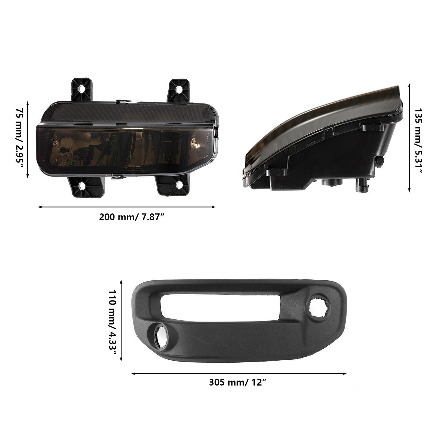 Jeu de Feux Anti-Brouillard LED Remplacement pour Dodge Ram 1500 2019 2020 2021 2022