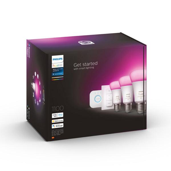 Starter kit Philips Hue WCA, E27, 2000-6500K, 3 pcs + Bridge + Switch - SPEED LIGHT