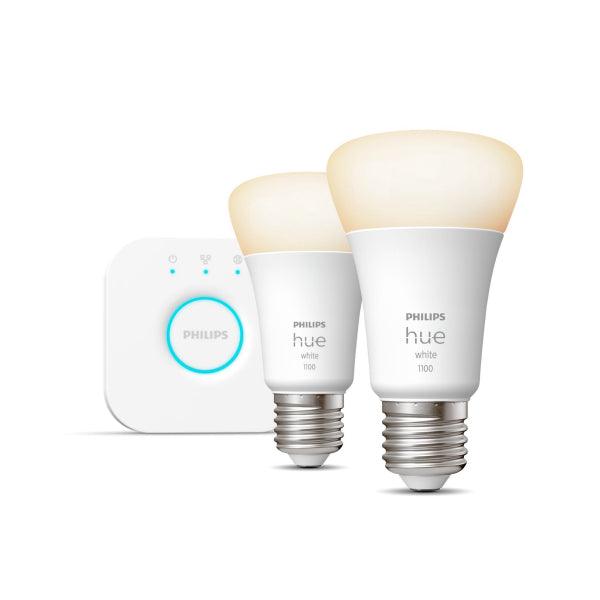 Starter kit Philips Hue White, E27, 2700K, 2 pcs + Bridge - SPEED LIGHT