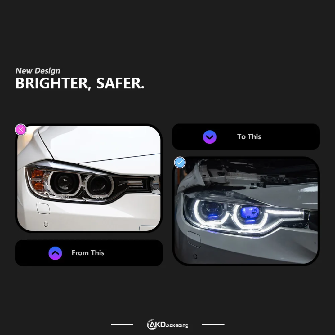 Phare Avant LED BMW F30 / F31 / F35 3 Series (2012-2019) – Feux de jour, lentilles, style M4