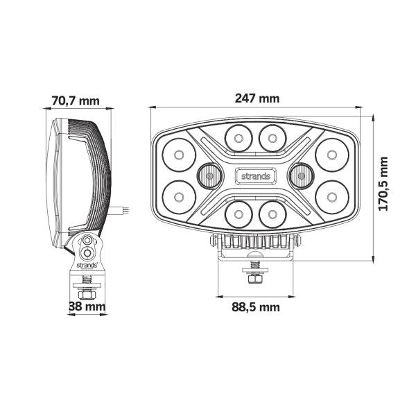 Auxiliary light Strands Dark Knight Insane - Rectangle / 25 cm / 112W / Ref. 45 - SPEED LIGHT