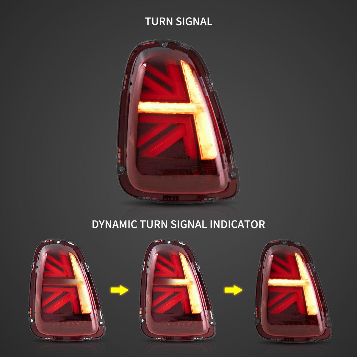 LED Tail Lights Assembly With Amber Sequential Turn Signal For 2007-2015 Mini R Series 2th Gen (R56 R57 R58 R59)