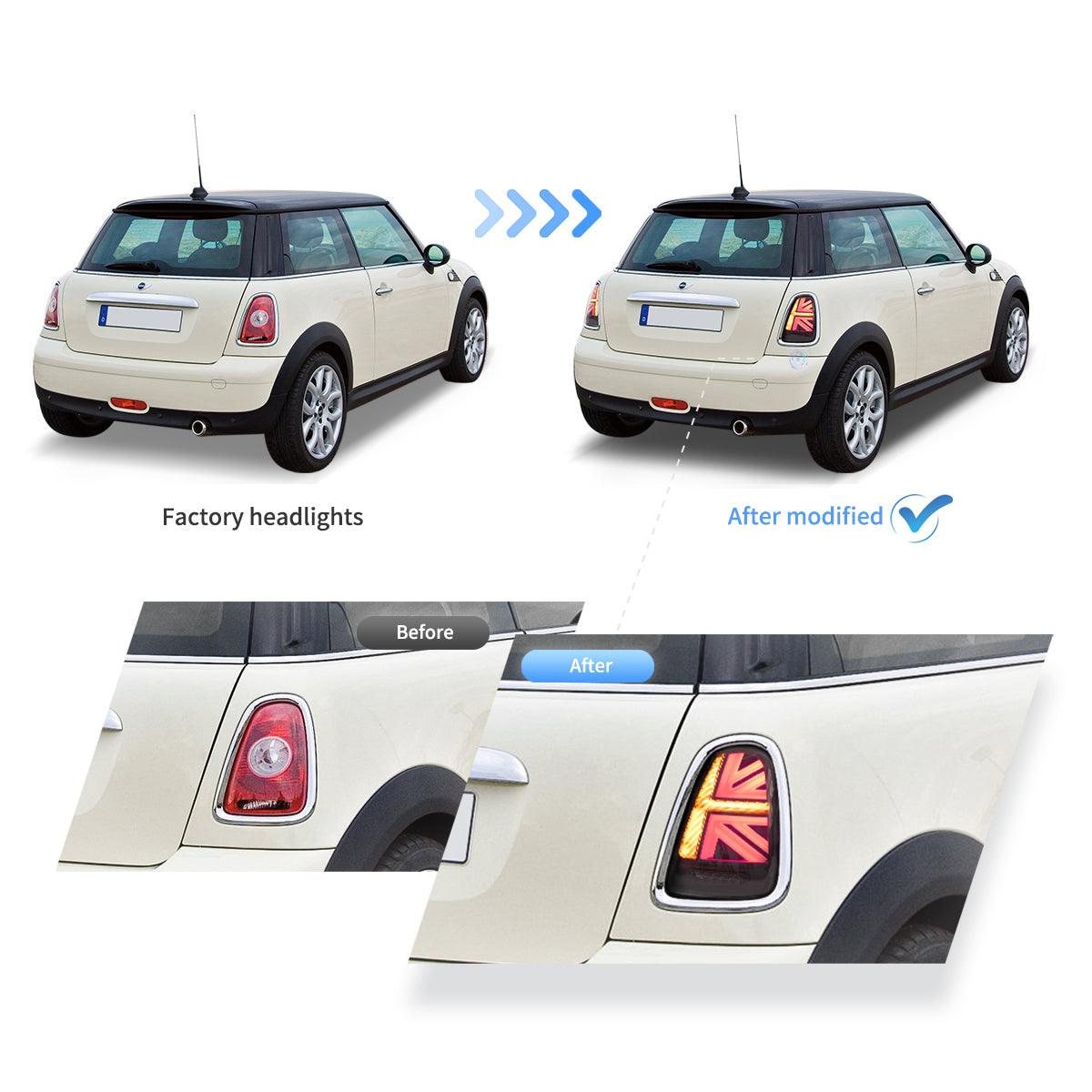 LED Tail Lights Assembly With Amber Sequential Turn Signal For 2007-2015 Mini R Series 2th Gen (R56 R57 R58 R59)