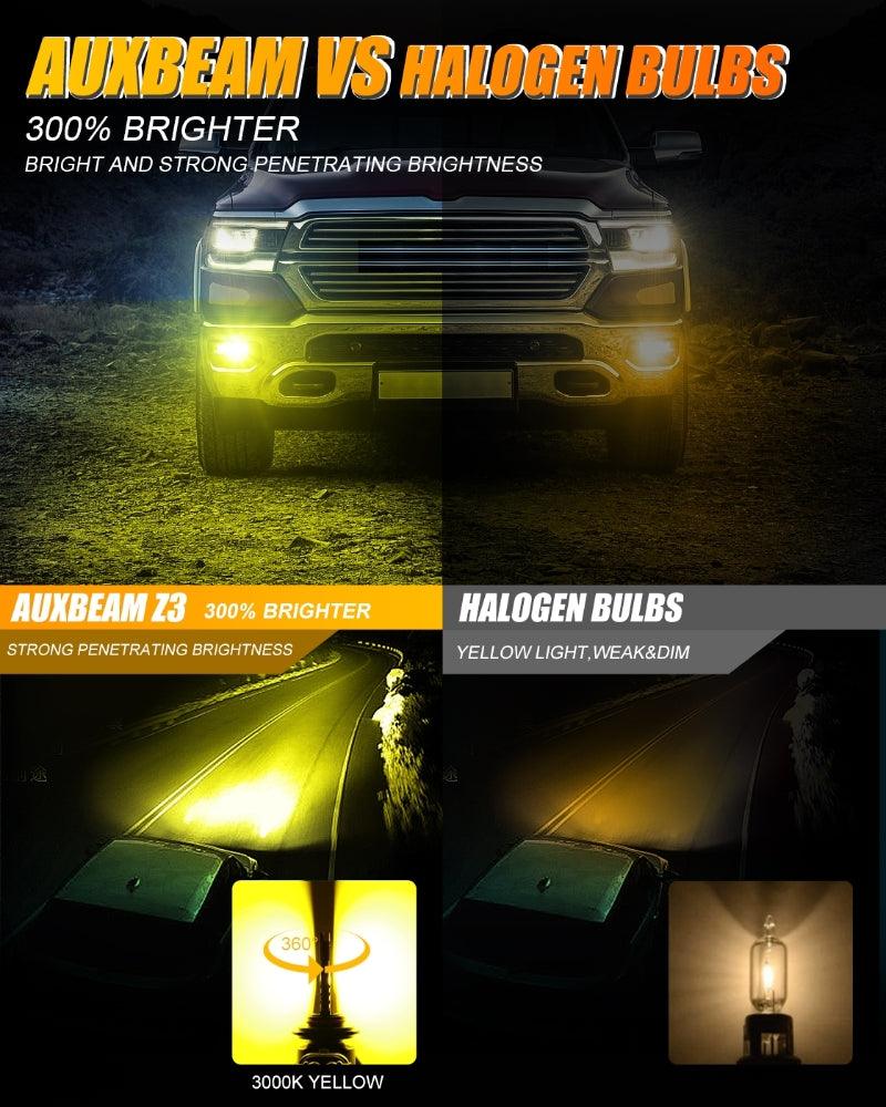 5202 5202 5201 PS24W H16EU LED Fog Light/DRL Bulbs 44W 8000LM 3000K Golden Yellow Z3 Series | 2 Bulbs