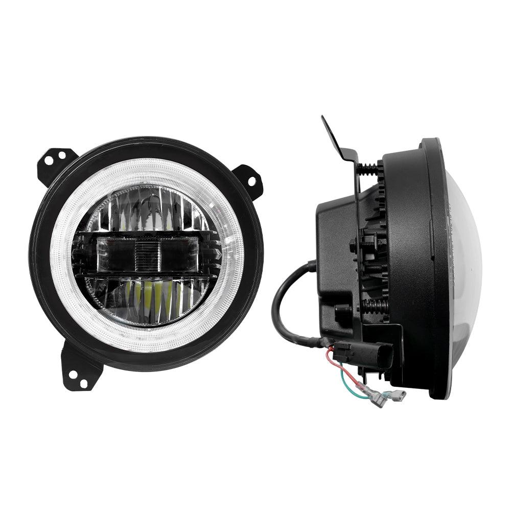 9 Inch LED Headlights with DRL Halo Ring for Jeeps Wrangler JL 2018-2024（DOT Approved）