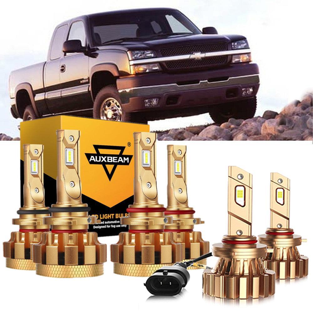 Para 2003,2005 2006 Chevrolet Silverado 1500 HD F-16 Plus Series Canbus incorporado Grado automotriz 14000LM Bombillas LED Paquete de haz alto y bajo