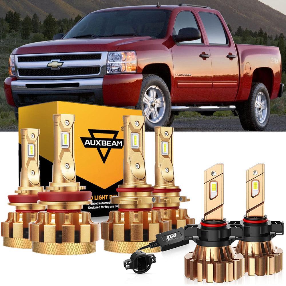 Para 2007-2015 Chevrolet Silverado 1500 F-16 Plus Series Canbus incorporado Grado automotriz 14000LM Bombillas LED Paquete de haz alto y bajo