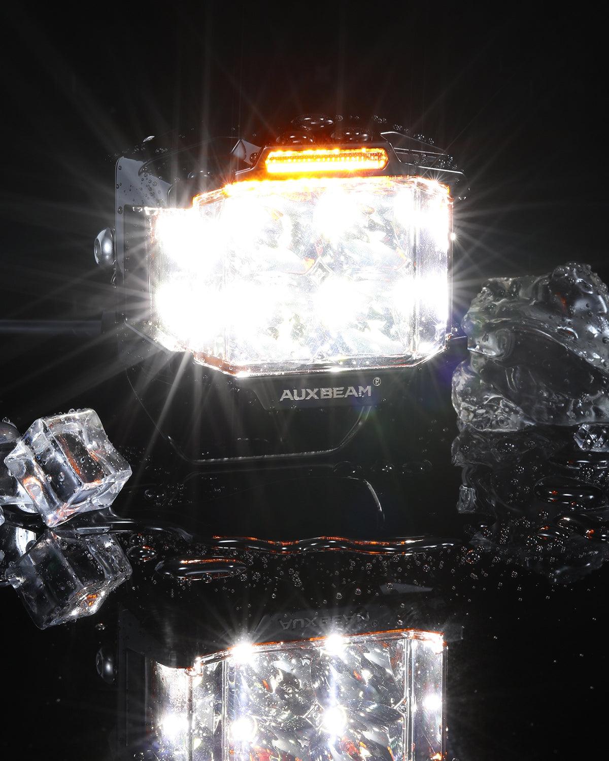 V-MAX Series | 4 Inch 92W 8960LM Combo Beam Side Shooter LED Square Pod Lights with Amber DRL 