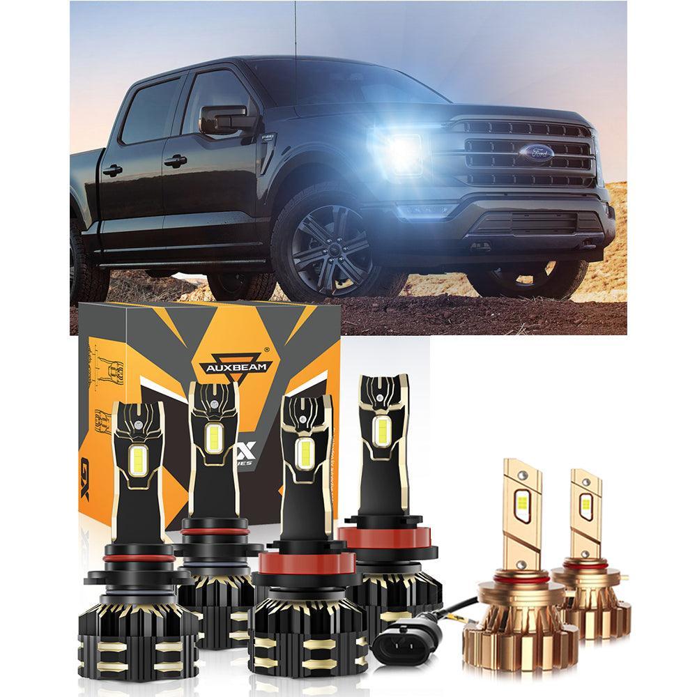 Para Ford F-150 2021 Paquete de bombillas LED para faros delanteros 9005 H11 