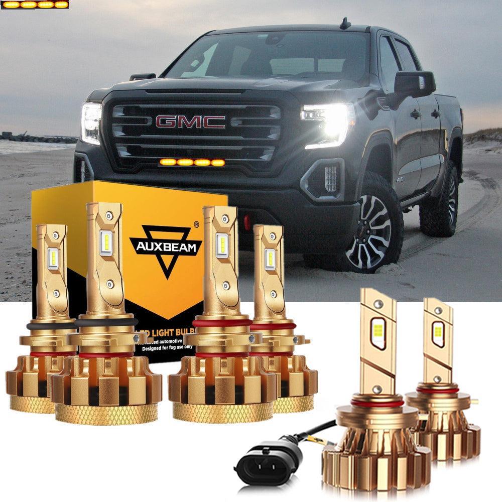 Para GMC Sierra 1500 2003-2006 (Base HT SL SLE SLT WT HYBRID) Serie F-16 Plus Bombillas LED Canbus integradas de grado automotriz 14000LM Paquete de haz alto y bajo
