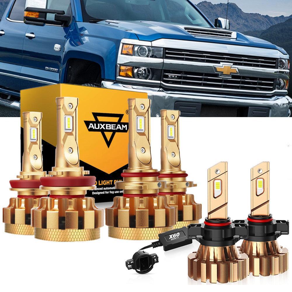 Para Chevrolet Silverado 3500 HD F-16 Plus Series 2007-2019 Canbus incorporado Grado automotriz 14000LM Bombillas LED Paquete de haz alto y bajo