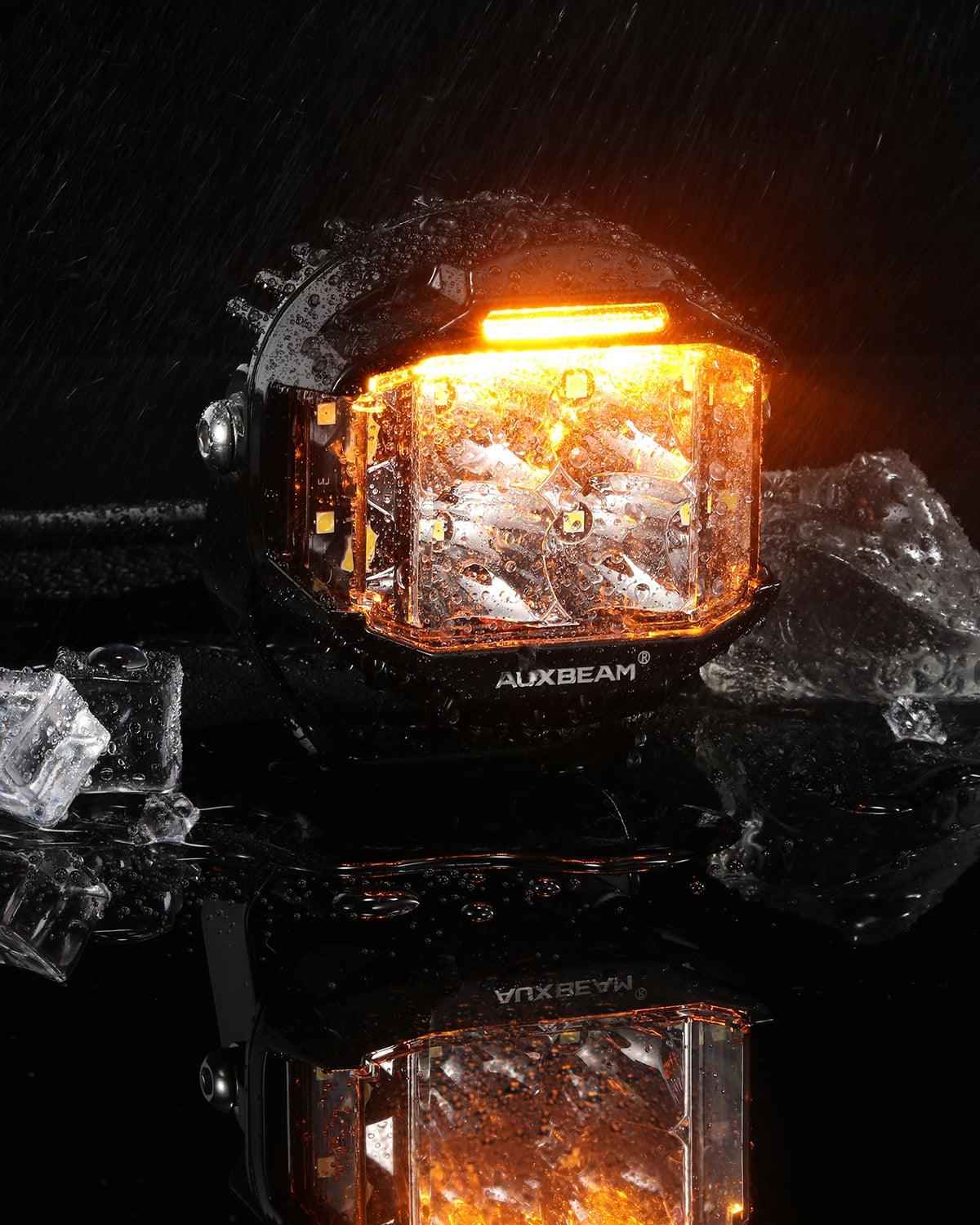 V-MAX Series | 4 Inch 92W 8960LM Combo Beam Side Shooter LED Round Pod Lights with Amber DRL 
