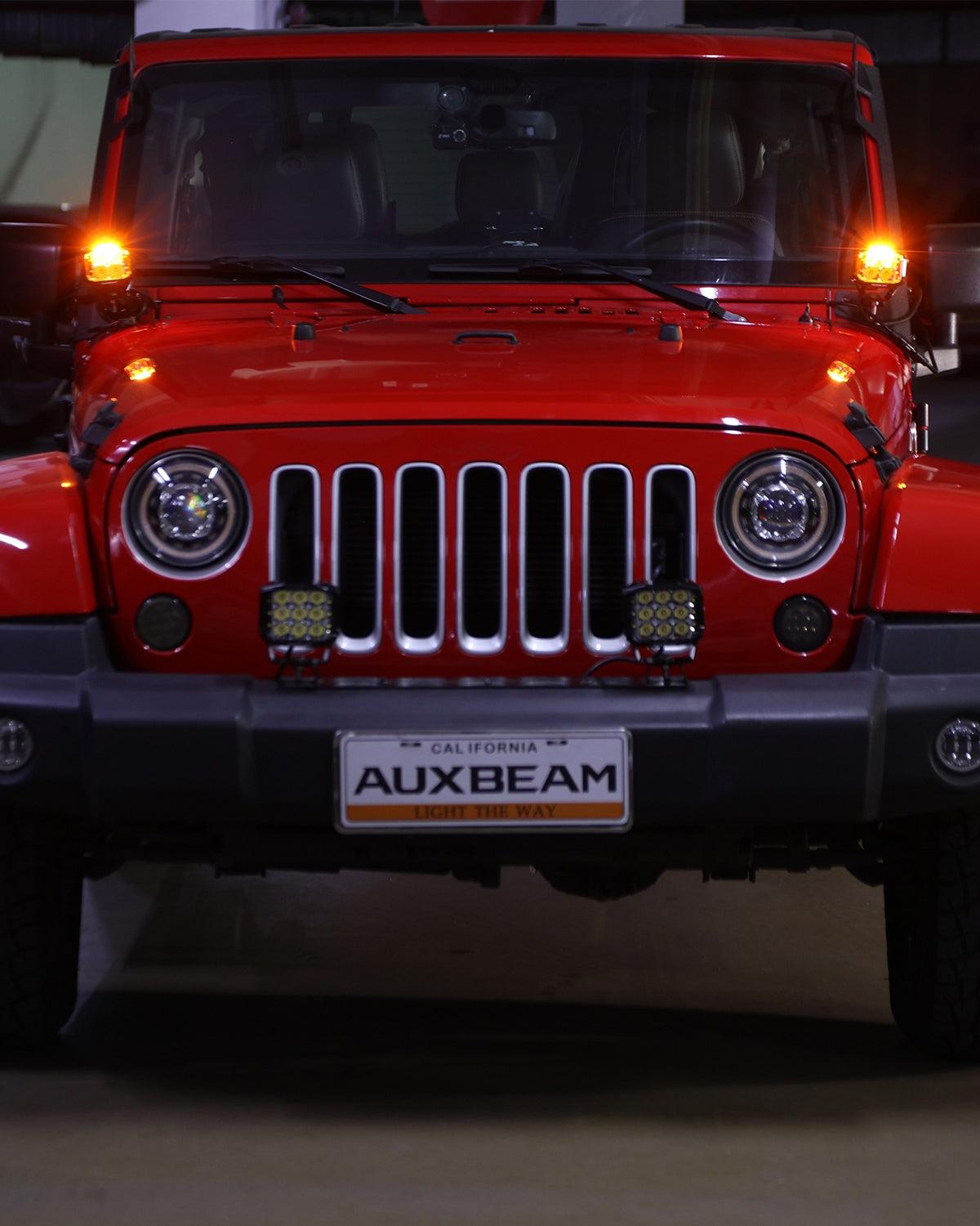 V-MAX Series | 4 Inch 92W 8960LM Combo Beam Side Shooter LED Square Pod Lights with Amber DRL 