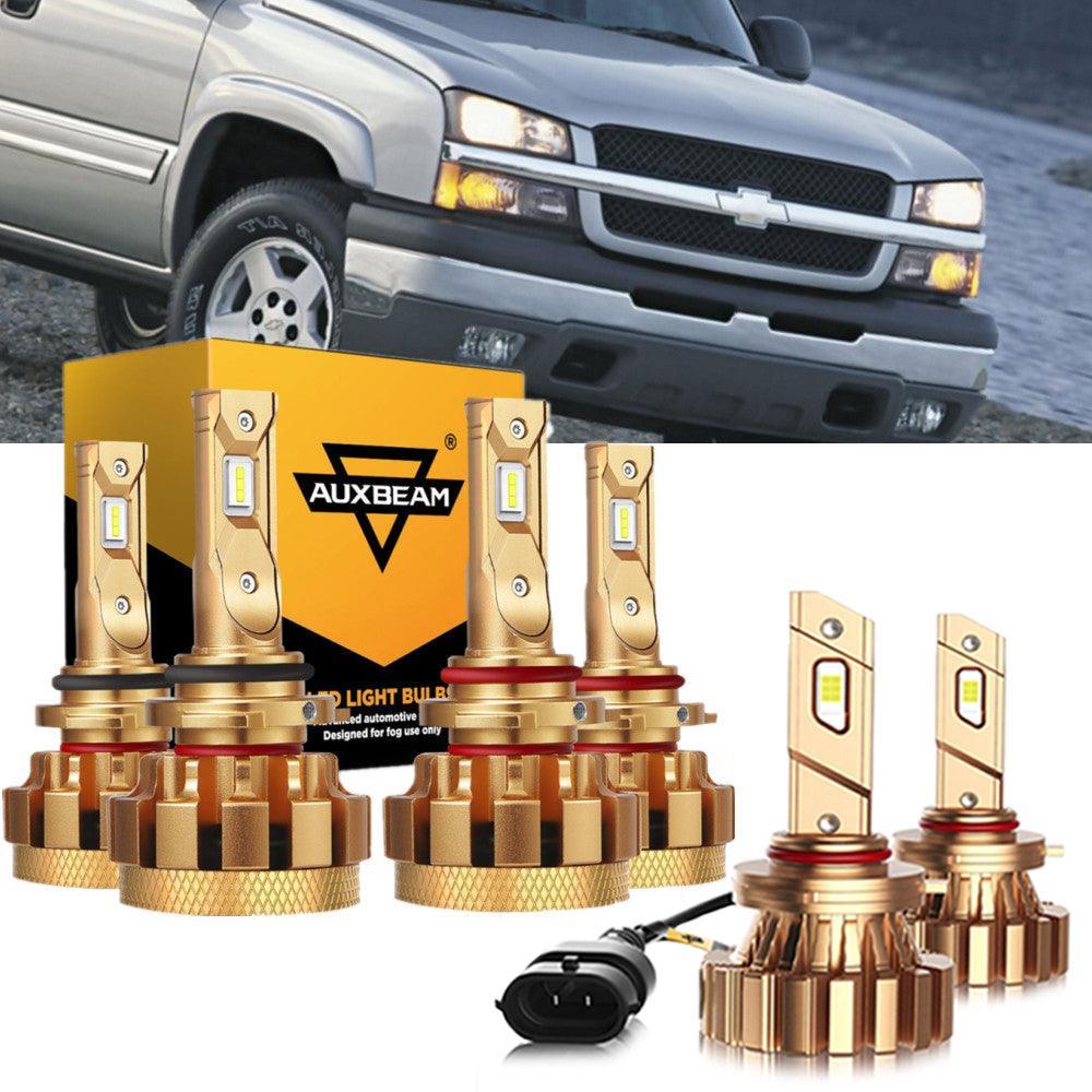 Para 2003-2004 Chevrolet Silverado 2500 F-16 Plus Series Canbus incorporado Grado automotriz 14000LM Bombillas LED Paquete de haz alto y bajo