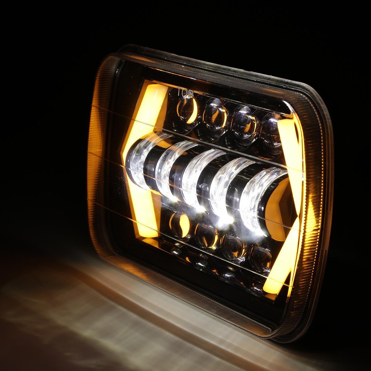 (2pcs/set) Phares Projecteurs LED 7x6 Pouces pour Jeep Wrangler YJ XJ MJ