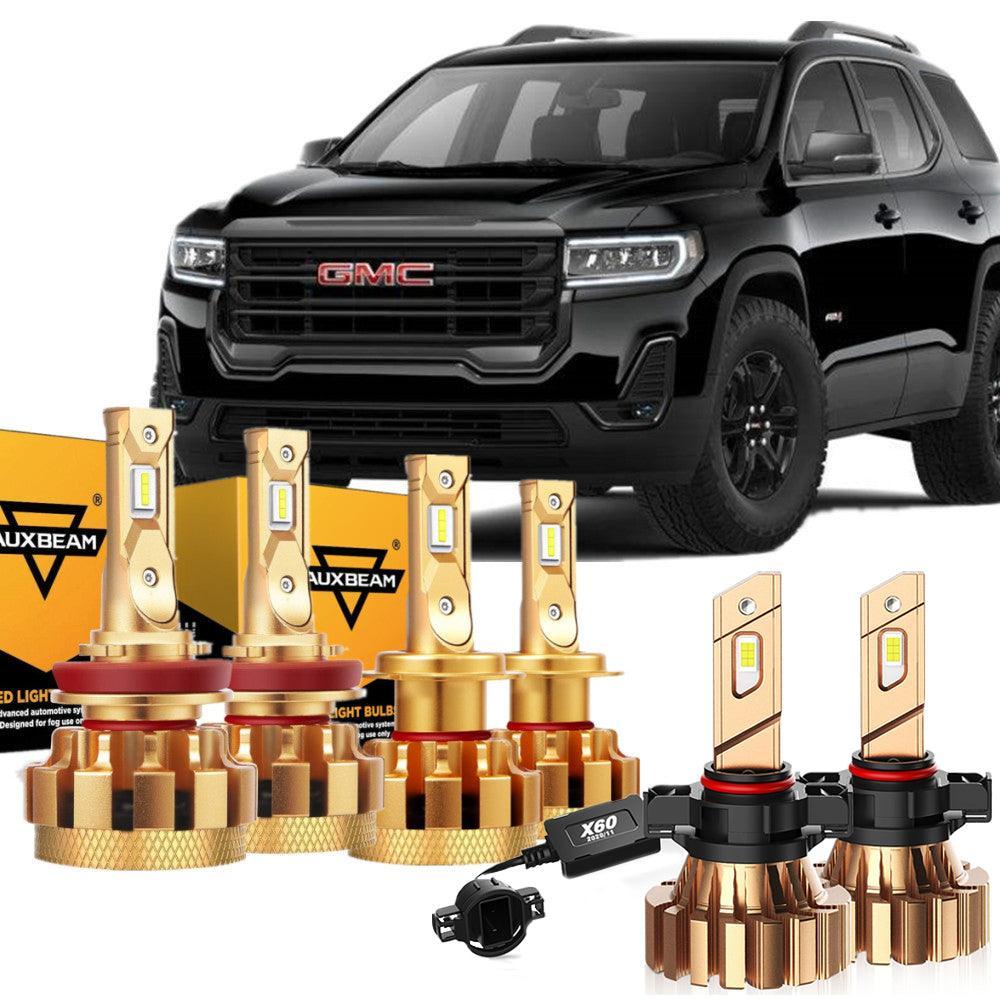 Para 2007-2012 GMC Acadia F-16 Plus Series Canbus incorporado Grado automotriz 14000LM Bombillas LED Paquete de haz alto y bajo