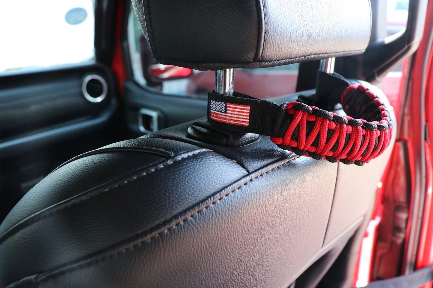 (2pcs/set) Universal Woven Embroidery American Flag Seat Backrest Handle fit for Jeep Wrangler CJ TJ JK JL