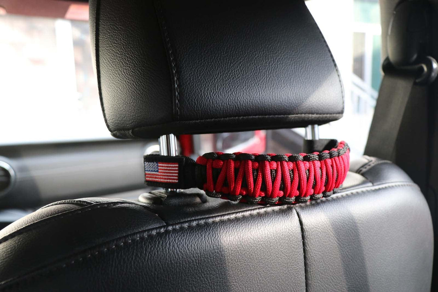 (2pcs/set) Universal Woven Embroidery American Flag Seat Backrest Handle fit for Jeep Wrangler CJ TJ JK JL