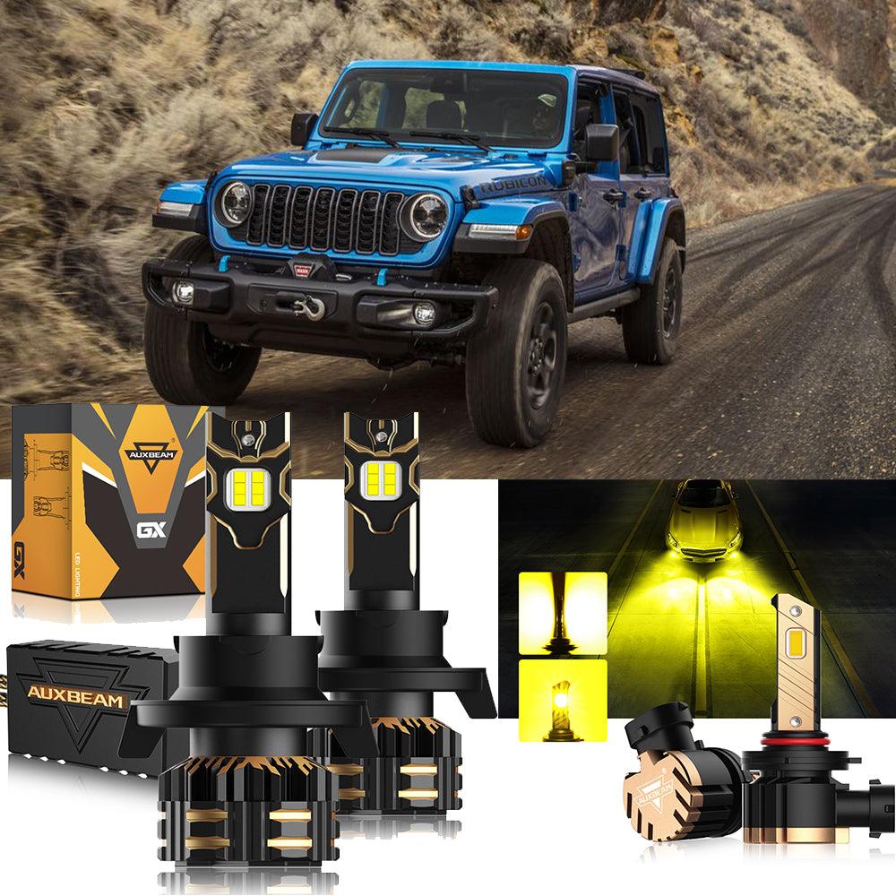 For 2007-2009 Jeep Wrangler H13 LED Headlight Bulbs