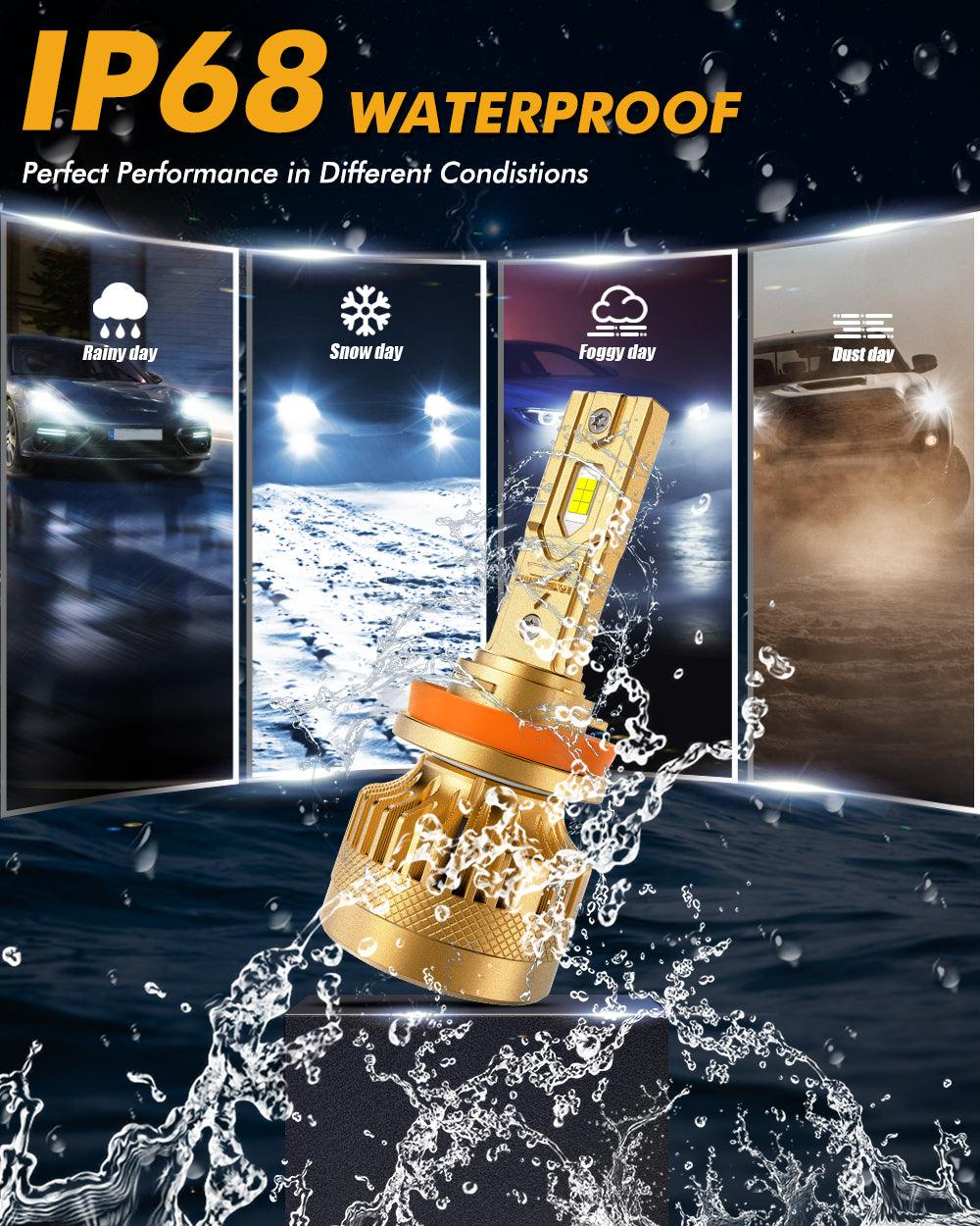 🆕H11+H11 LED Headlight Bulbs S3 Pro Series Dual Decoder CAN-BUS Error Free 12V 120W 24000LM 6500K Cool White |4 Bulbs