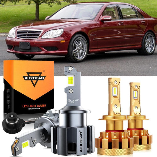 Para Mercedes-Benz S55 AMG 2001-2006 con faros HID, paquete de bombillas LED de haz alto y bajo