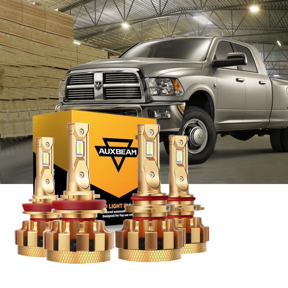 Para Dodge Ram 3500 2009-2010 (con 4 faros) Serie F-16 Plus Bombillas LED Canbus integradas de grado automotriz 14000LM Paquete de haz alto y bajo