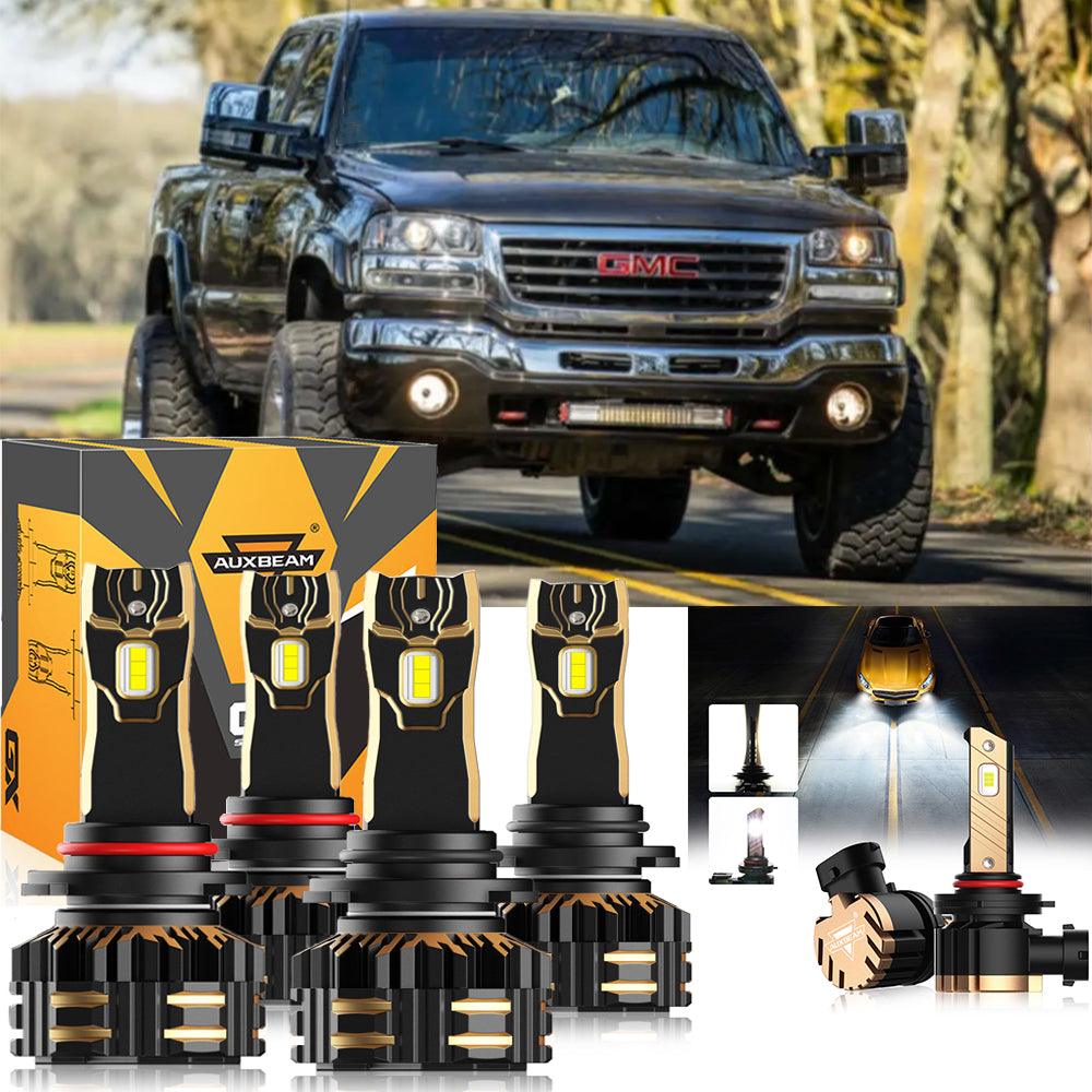 For 2003-2004 GMC Sierra 2500 9005 9006 LED Headlight Bulbs Bundle