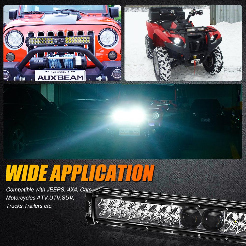 22 Inch 5D-PRO Series 22000LM Spot Beam Off Road Led Light Bar+Universal Mounting Brackets Adjustable Pillar Hood