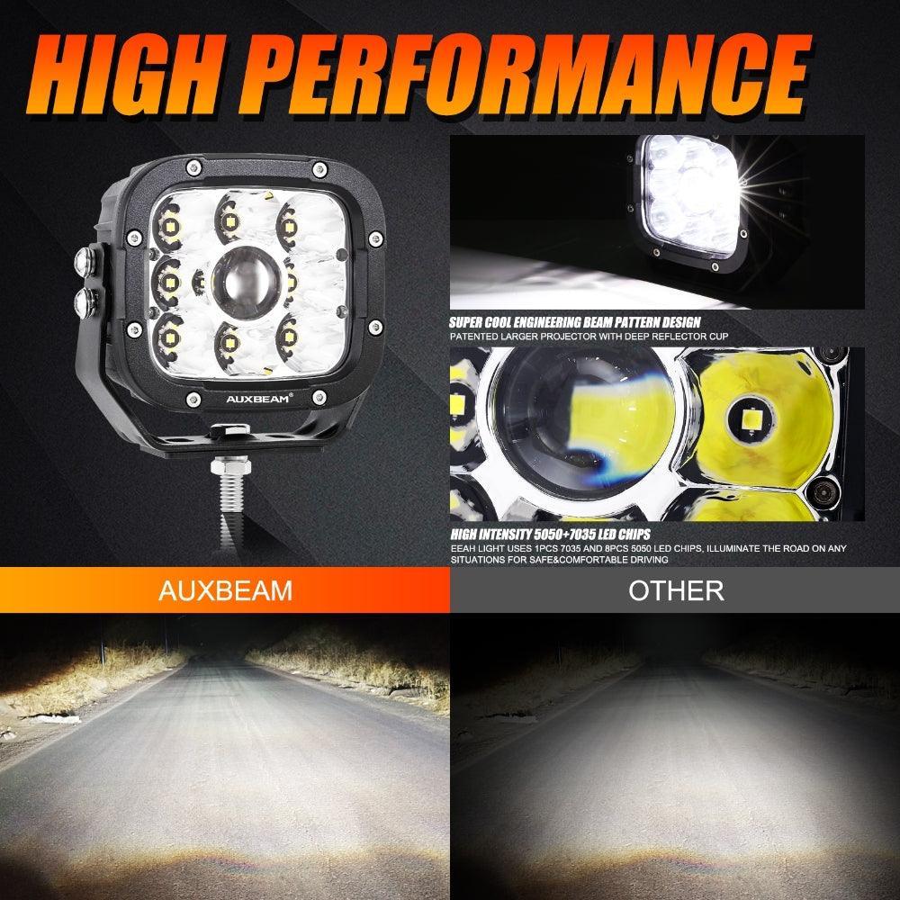 5 Inch 110W White/Amber Spot Light LED Driving Lights+Bull Bar For Ford Bronco 2/4 Door 2021 2022