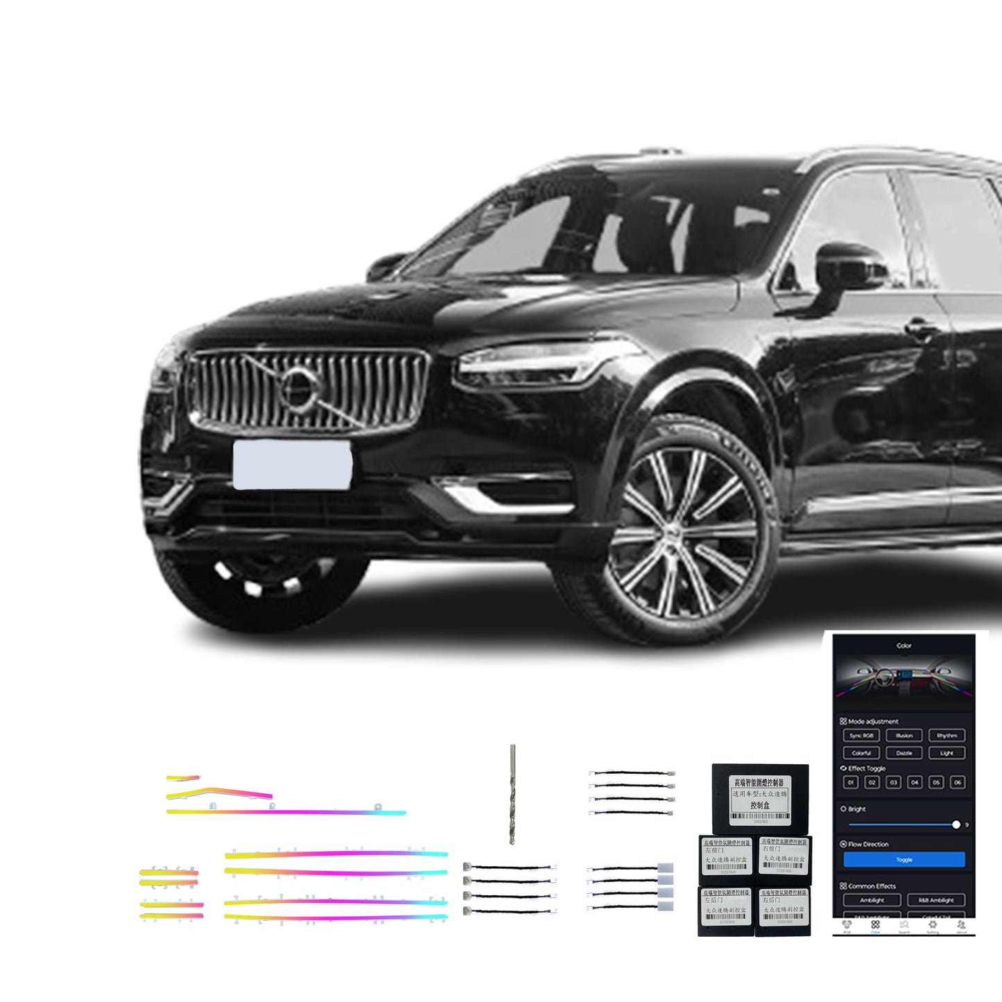 15-24 XC90 Vente Directe Usine Lumière Ambiante Intérieure Voiture Led Haute Qualité 1:1 Moule 23 Lampes Pour Volvo 15-24 XC90