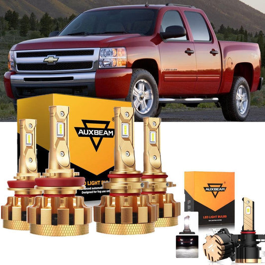 Para 2007-2015 Chevrolet Silverado 1500 F-16 Plus Series Canbus incorporado Grado automotriz 14000LM Bombillas LED Paquete de haz alto y bajo