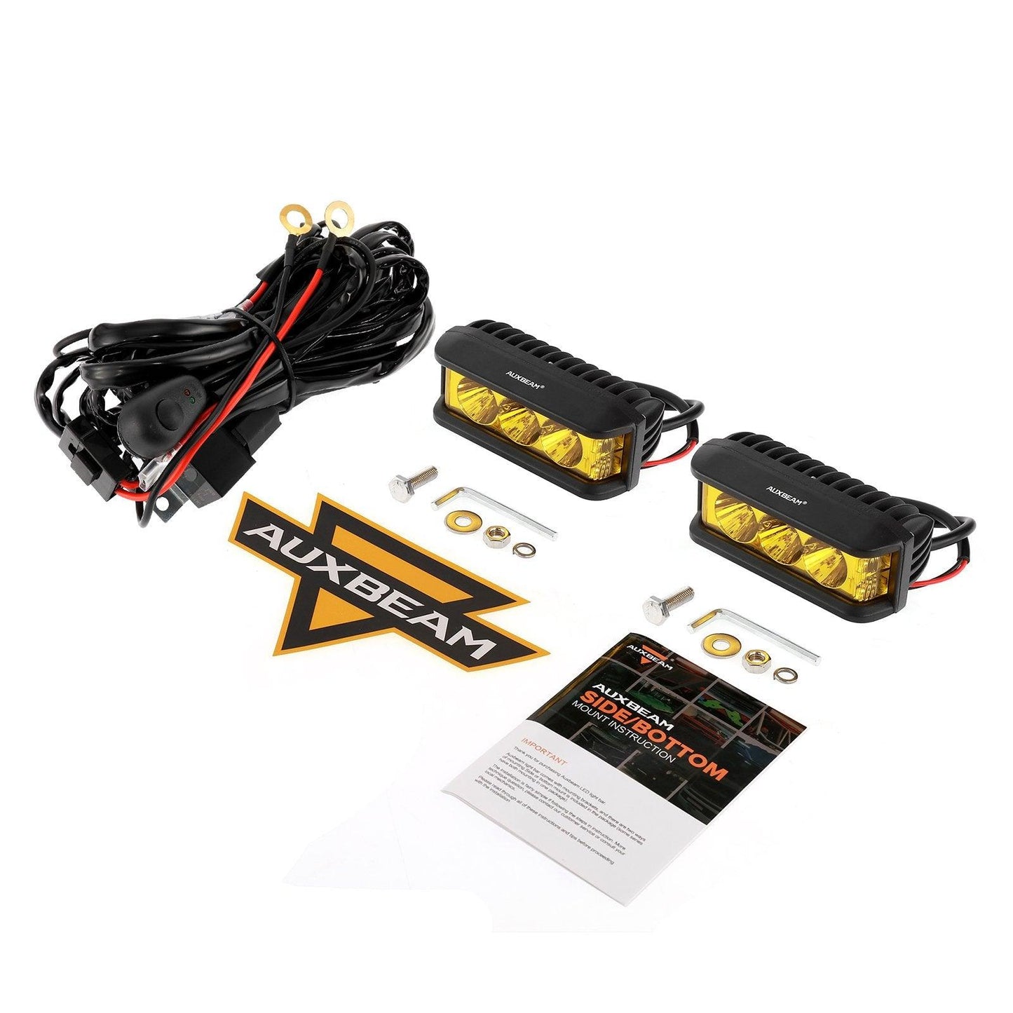 R5 Series | 5 Inch 68W Amber Square Side Shooter Spot Beam LED Pod Lights LED Light Bar 