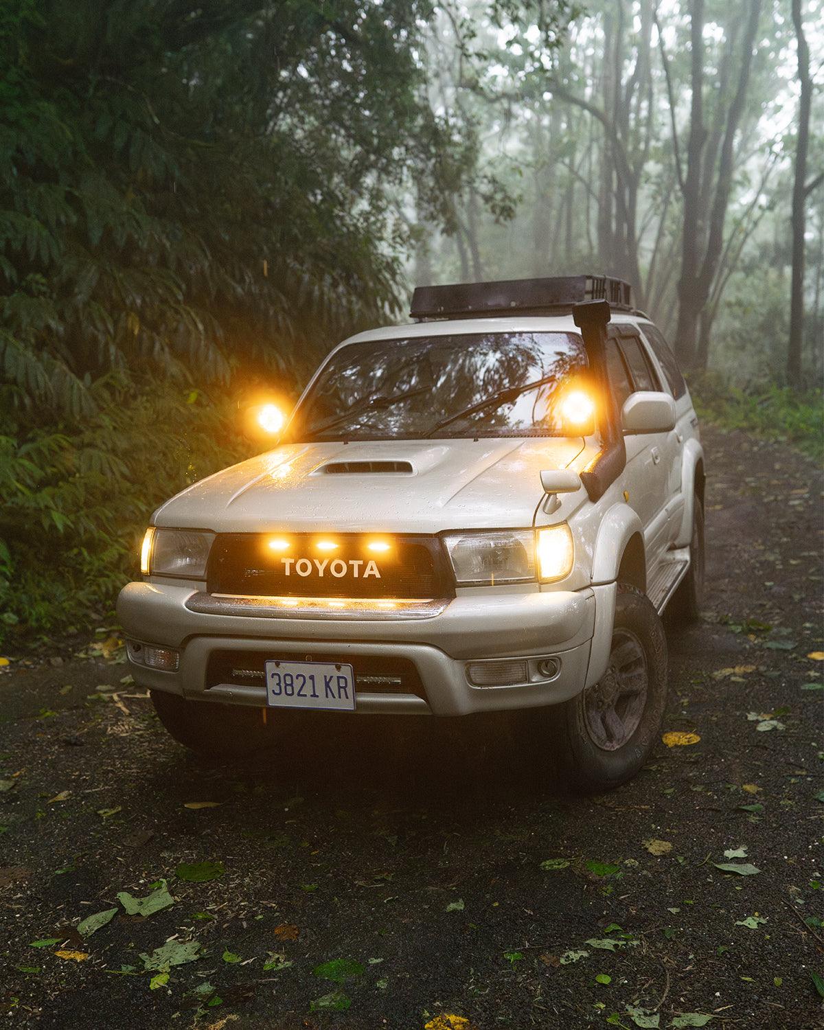 CUBE-Z Series 4 Inch Flood LED Pod Lights Off Road Lights with White DRL &amp; Amber Turn Signal Lights
